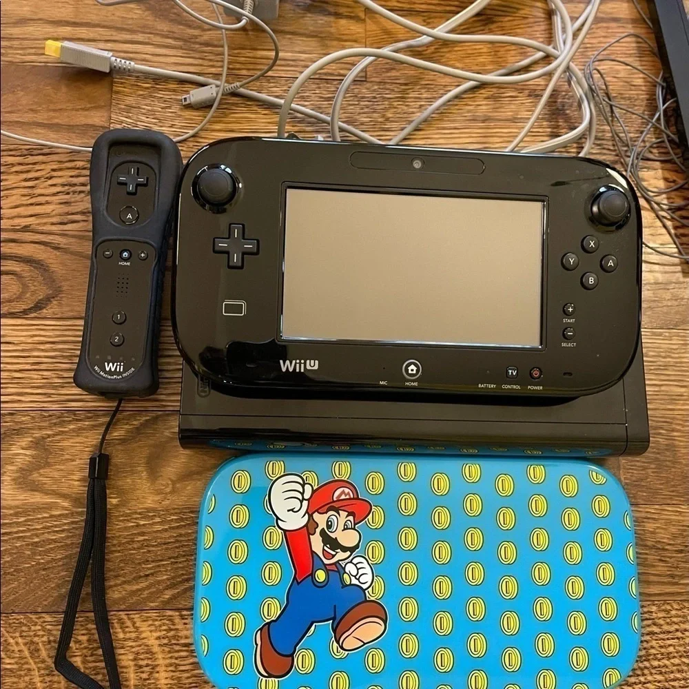 🕹HP🕹 NINTENDO Wii U 32GB Black Console GamePad COMPLETE W/4 Games.